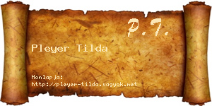 Pleyer Tilda névjegykártya